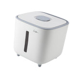 Maxbell Rice Storage Container Large Capacity Pet Food Dispenser for Corn Home Beans White 10 KG