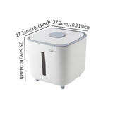 Maxbell Rice Storage Container Large Capacity Pet Food Dispenser for Corn Home Beans White 10 KG