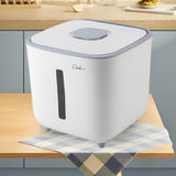Maxbell Rice Storage Container Large Capacity Pet Food Dispenser for Corn Home Beans White 10 KG