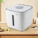 Maxbell Rice Storage Container Large Capacity Pet Food Dispenser for Corn Home Beans White 10 KG