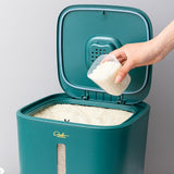 Maxbell Rice Storage Container Large Capacity Pet Food Dispenser for Corn Home Beans Green 10 KG