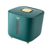 Maxbell Rice Storage Container Large Capacity Pet Food Dispenser for Corn Home Beans Green 10 KG