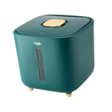 Maxbell Rice Storage Container Large Capacity Pet Food Dispenser for Corn Home Beans Green 10 KG