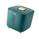 Maxbell Rice Storage Container Large Capacity Pet Food Dispenser for Corn Home Beans Green 10 KG