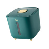 Maxbell Rice Storage Container Large Capacity Pet Food Dispenser for Corn Home Beans Green 10 KG