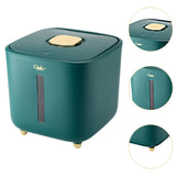 Maxbell Rice Storage Container Large Capacity Pet Food Dispenser for Corn Home Beans Green 10 KG