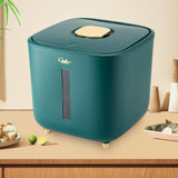 Maxbell Rice Storage Container Large Capacity Pet Food Dispenser for Corn Home Beans Green 10 KG