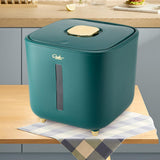 Maxbell Rice Storage Container Large Capacity Pet Food Dispenser for Corn Home Beans Green 10 KG
