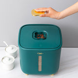 Maxbell Rice Storage Container Large Capacity Pet Food Dispenser for Corn Home Beans Green 10 KG