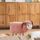 Maxbell Animal Footstool Cartoon Footrest Ottoman for Living Rooms Entryway Playroom Pink