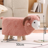 Maxbell Animal Footstool Cartoon Footrest Ottoman for Living Rooms Entryway Playroom Pink