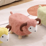 Maxbell Animal Footstool Cartoon Footrest Ottoman for Living Rooms Entryway Playroom Pink