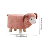 Maxbell Animal Footstool Cartoon Footrest Ottoman for Living Rooms Entryway Playroom Pink