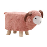 Maxbell Animal Footstool Cartoon Footrest Ottoman for Living Rooms Entryway Playroom Pink