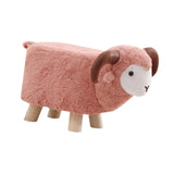 Maxbell Animal Footstool Cartoon Footrest Ottoman for Living Rooms Entryway Playroom Pink