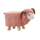 Maxbell Animal Footstool Cartoon Footrest Ottoman for Living Rooms Entryway Playroom Pink