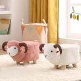 Maxbell Animal Footstool Cartoon Footrest Ottoman for Living Rooms Entryway Playroom Pink