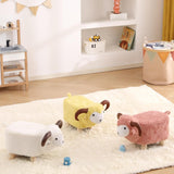 Maxbell Animal Footstool Cartoon Footrest Ottoman for Living Rooms Entryway Playroom Pink