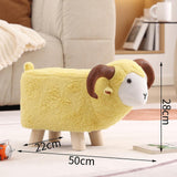 Maxbell Animal Footstool Cartoon Footrest Ottoman for Living Rooms Entryway Playroom Yellow