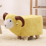 Maxbell Animal Footstool Cartoon Footrest Ottoman for Living Rooms Entryway Playroom Yellow