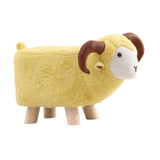 Maxbell Animal Footstool Cartoon Footrest Ottoman for Living Rooms Entryway Playroom Yellow