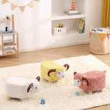 Maxbell Animal Footstool Cartoon Footrest Ottoman for Living Rooms Entryway Playroom Yellow