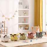 Maxbell Animal Footstool Cartoon Footrest Ottoman for Living Rooms Entryway Playroom Yellow