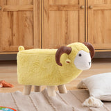 Maxbell Animal Footstool Cartoon Footrest Ottoman for Living Rooms Entryway Playroom Yellow