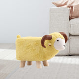 Maxbell Animal Footstool Cartoon Footrest Ottoman for Living Rooms Entryway Playroom Yellow