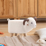 Maxbell Animal Footstool Cartoon Footrest Ottoman for Living Rooms Entryway Playroom White