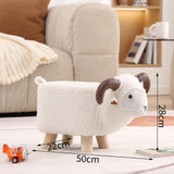 Maxbell Animal Footstool Cartoon Footrest Ottoman for Living Rooms Entryway Playroom White