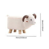 Maxbell Animal Footstool Cartoon Footrest Ottoman for Living Rooms Entryway Playroom White