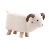 Maxbell Animal Footstool Cartoon Footrest Ottoman for Living Rooms Entryway Playroom White