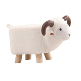 Maxbell Animal Footstool Cartoon Footrest Ottoman for Living Rooms Entryway Playroom White