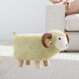 Maxbell Animal Footstool Cartoon Footrest Ottoman for Living Rooms Entryway Playroom Green