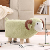 Maxbell Animal Footstool Cartoon Footrest Ottoman for Living Rooms Entryway Playroom Green