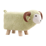 Maxbell Animal Footstool Cartoon Footrest Ottoman for Living Rooms Entryway Playroom Green