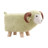 Maxbell Animal Footstool Cartoon Footrest Ottoman for Living Rooms Entryway Playroom Green