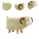 Maxbell Animal Footstool Cartoon Footrest Ottoman for Living Rooms Entryway Playroom Green