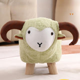 Maxbell Animal Footstool Cartoon Footrest Ottoman for Living Rooms Entryway Playroom Green
