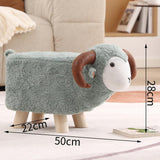 Maxbell Animal Footstool Cartoon Footrest Ottoman for Living Rooms Entryway Playroom Gray Green