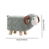 Maxbell Animal Footstool Cartoon Footrest Ottoman for Living Rooms Entryway Playroom Gray Green