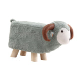 Maxbell Animal Footstool Cartoon Footrest Ottoman for Living Rooms Entryway Playroom Gray Green