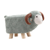 Maxbell Animal Footstool Cartoon Footrest Ottoman for Living Rooms Entryway Playroom Gray Green