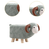Maxbell Animal Footstool Cartoon Footrest Ottoman for Living Rooms Entryway Playroom Gray Green