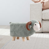 Maxbell Animal Footstool Cartoon Footrest Ottoman for Living Rooms Entryway Playroom Gray Green