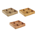 Maxbell Divided Basket Organizer Desktop Storage Bin for Organization Handmade Woven Style A