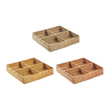 Maxbell Divided Basket Organizer Desktop Storage Bin for Organization Handmade Woven Style A