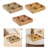 Maxbell Divided Basket Organizer Desktop Storage Bin for Organization Handmade Woven Style A