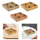 Maxbell Divided Basket Organizer Desktop Storage Bin for Organization Handmade Woven Style A